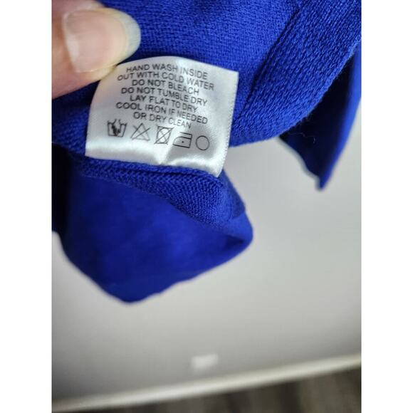 Tyler Boe Color Block Tunic Sweater sz S blue/black Careerwear Lagenlook Cowl - Picture 6 of 8